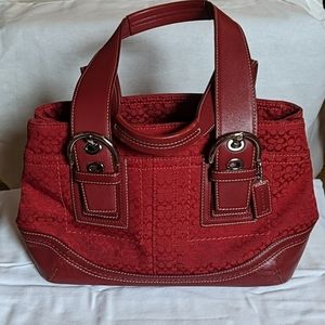 Signature red Coach mini bag/purse